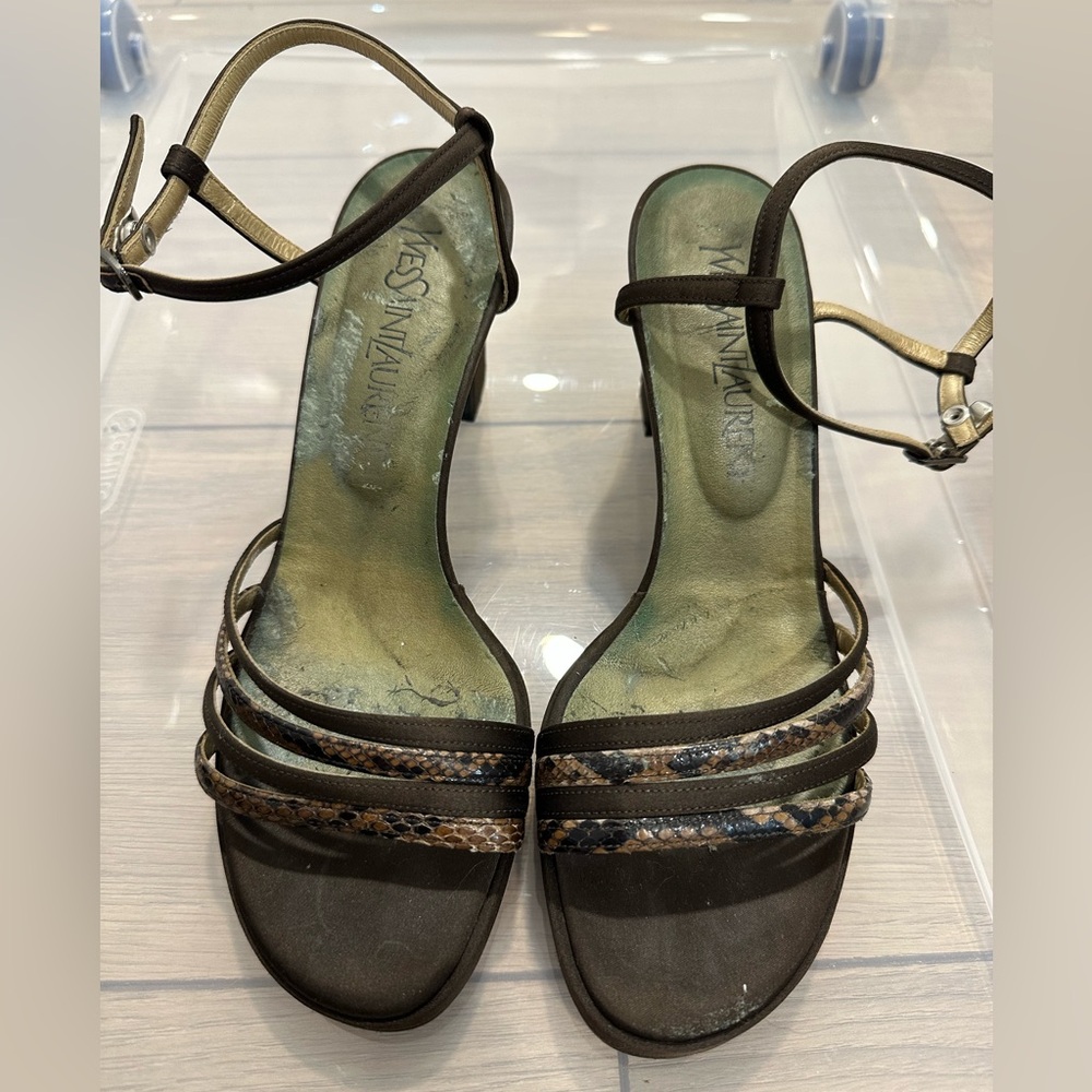 YSL vintage Snakeprint Sandals